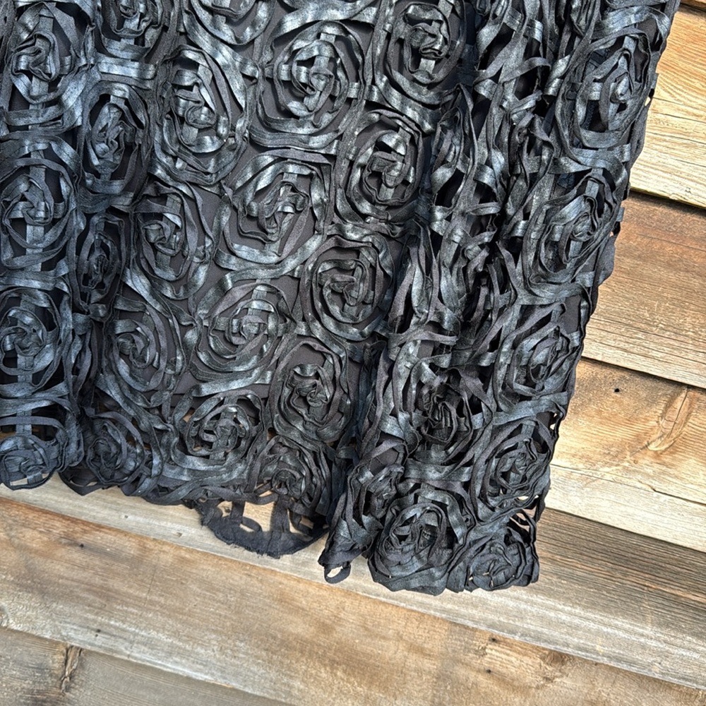 Javier Simorra made in Spain Chic Black Textured Maxi Skirt fully lined - Picture 3 of 8